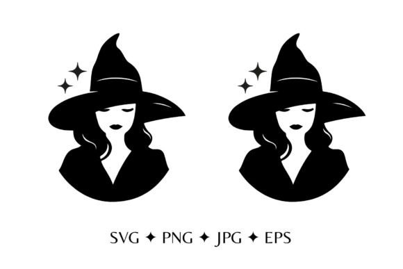 Download Charming Witch Silhouette Portrait SVG - Witch Collection