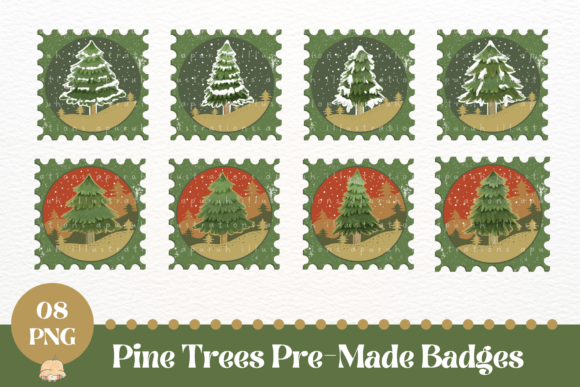 Download Retro Vintage Pine Tree Stamp Clipart - Vintage pine Collection