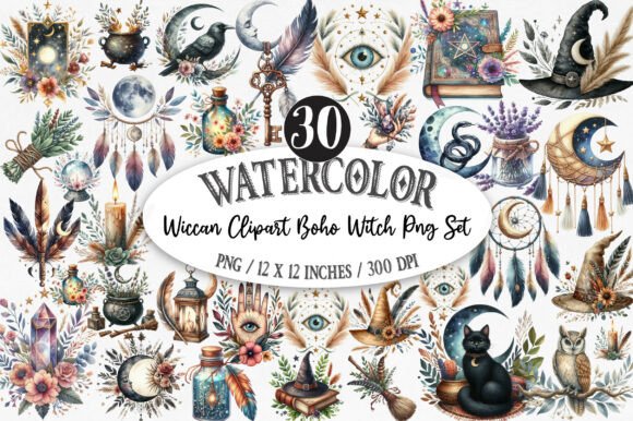 Download Wiccan Clipart Boho Witch Png Set - Premium Resources