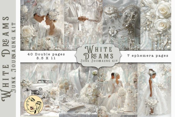 Download White Dreams Junk Journaling Kit - Junk journal Collection
