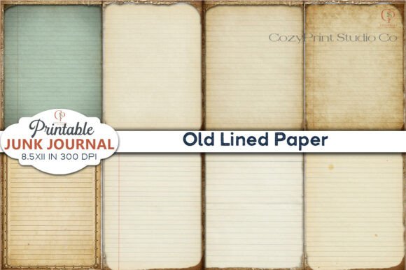 Download Old Lined Paper Printable Junk Journal - Premium Resources