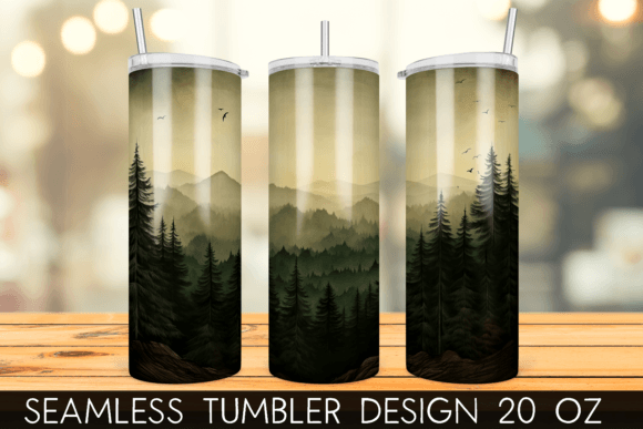 Download Vintage Pine Trees Tumbler Sublimation - Vintage pine Collection