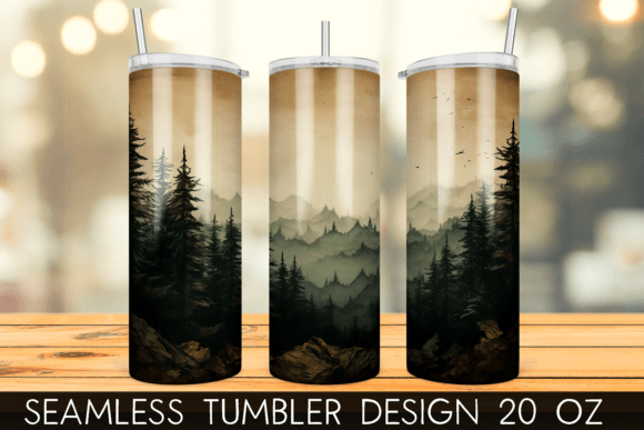 Download Vintage Pine Trees Tumbler Sublimation - Vintage pine Collection