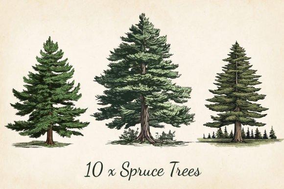 Download Vintage Pine Trees, SVG, PNG, EPS - Vintage pine Collection