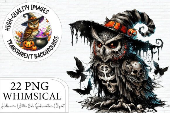 Download Halloween Witch Owl Sublimation Clipart - Witch Collection