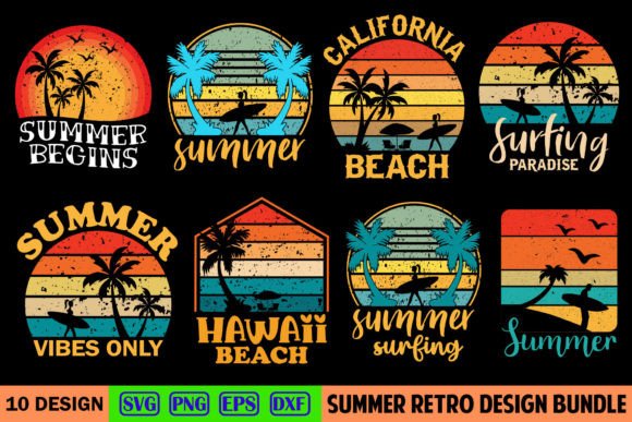 Download Summer Retro Designs Bundle - Retro designs Collection
