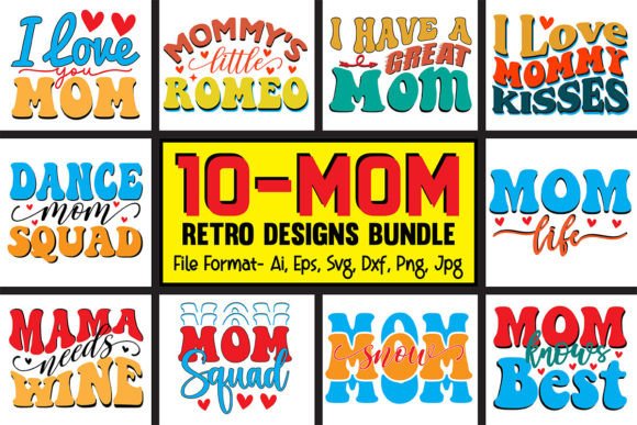 Download 10_Mom Retro Designs Bundle - Retro designs Collection