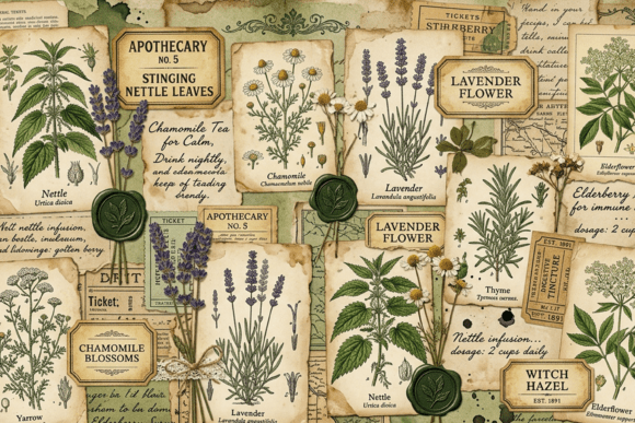 Download Vintage Garden Labels Junk Journal Page - Junk journal Collection