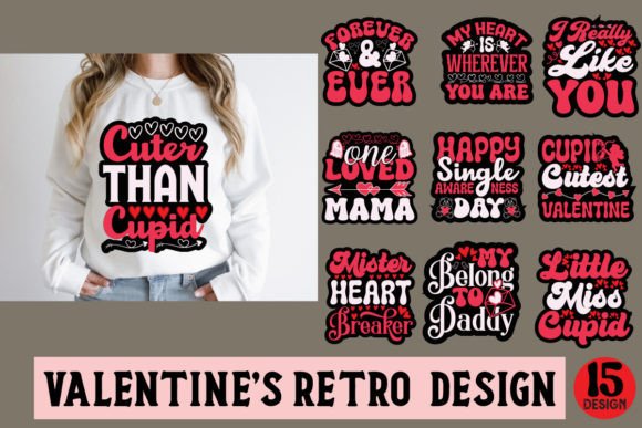 Download Valentine’s Day Retro Designs Bundle - Retro designs Collection