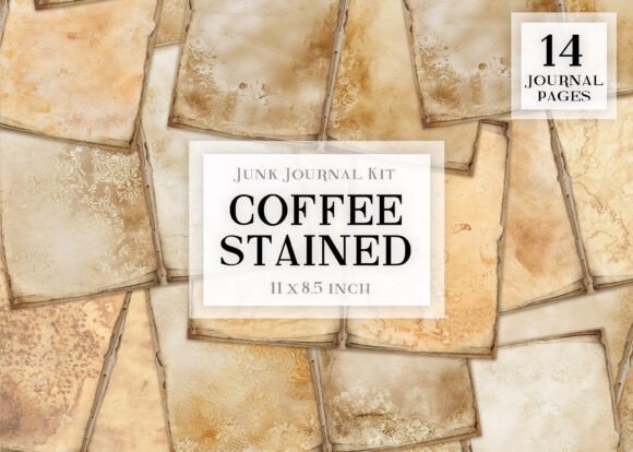 Download Coffee Dyed Junk Journal Pages - Junk journal Collection